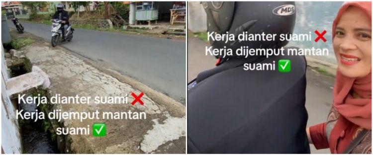 Viral wanita rukun dengan eks suami sampai cium tangan saat diantar kerja, aksinya tuai perdebatan