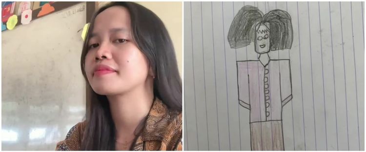 Diberi tugas gambar bu guru, 9 potret hasil karya siswa SD ini kocaknya bikin capek ketawa