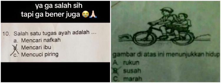 Terlalu polos, 11 potret lucu jawaban anak SD di soal pilihan ganda bikin guru yang ngoreksi puyeng